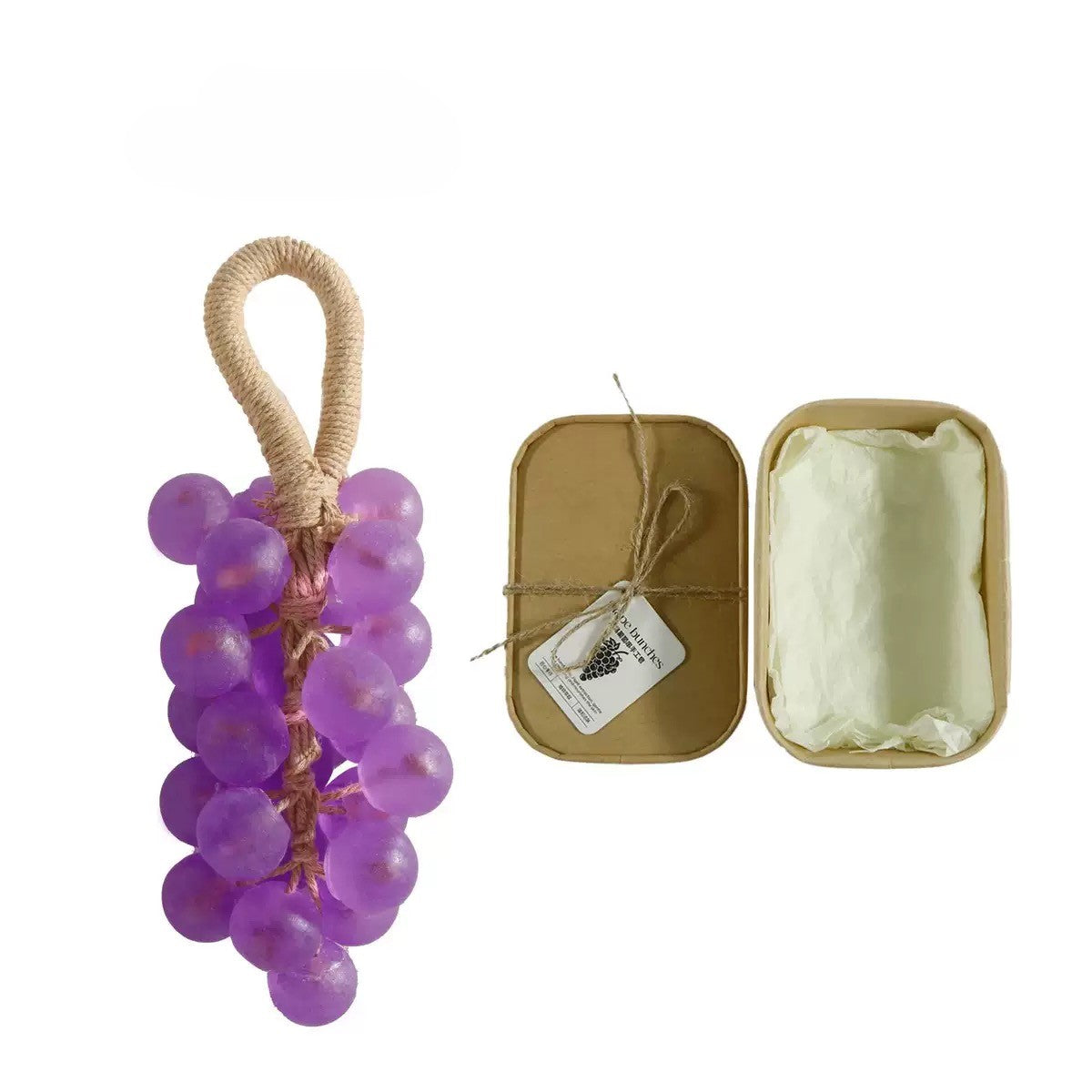 Last Day 49% OFF🔥Handmade Grape-Shaped Soap with Natural Hemp Rope & Gift Box 🍇🧼