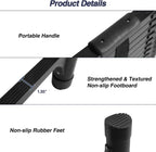 Lightweight, multi-functional, foldable aluminum telescopic ladder with two triangular stabilizers; maximum load capacity 330 lbs.