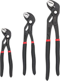 Basics 3-Piece Quick Release Groove Joint Pliers Set,Drop Forged Chrome Vanadium Steel with Comfortable Rubber Grip,Adjustable,7-inch,10-inch,and 12-inch,Black,(Pack of 12)