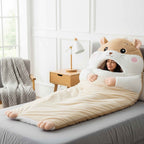 Fluffy Hamster Shaped Sleeping Bag to Snuggle Away Stress