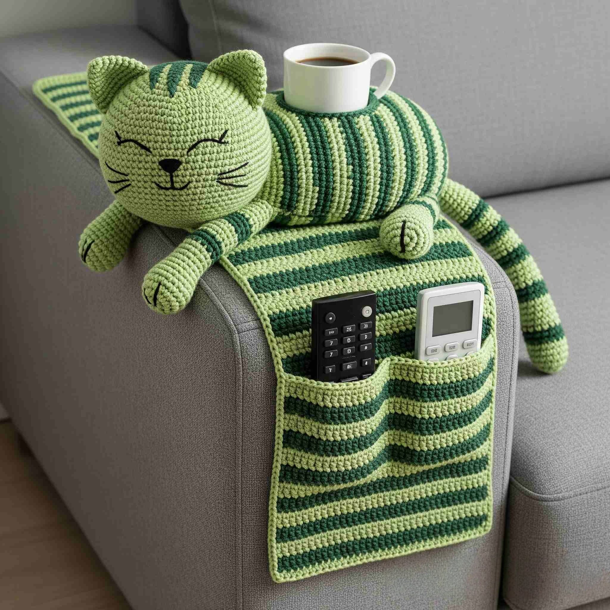 Crochet (Cat Dog Rabbit) Sofa Organizer | Perfect for Holding Remotes & Drinks