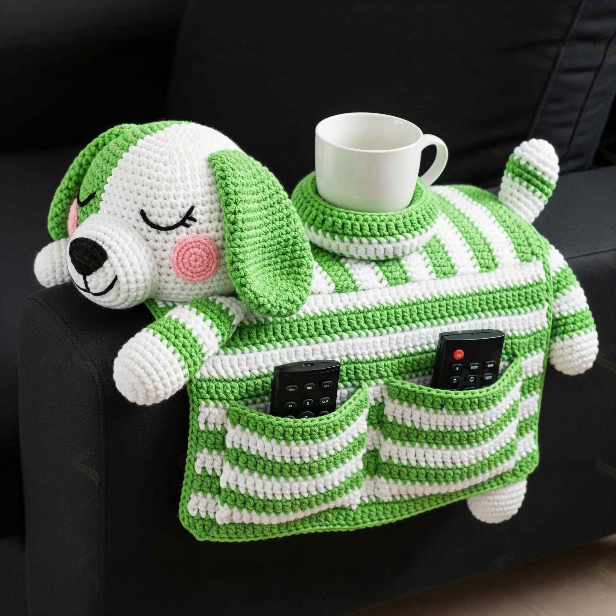 Crochet (Cat Dog Rabbit) Sofa Organizer | Perfect for Holding Remotes & Drinks