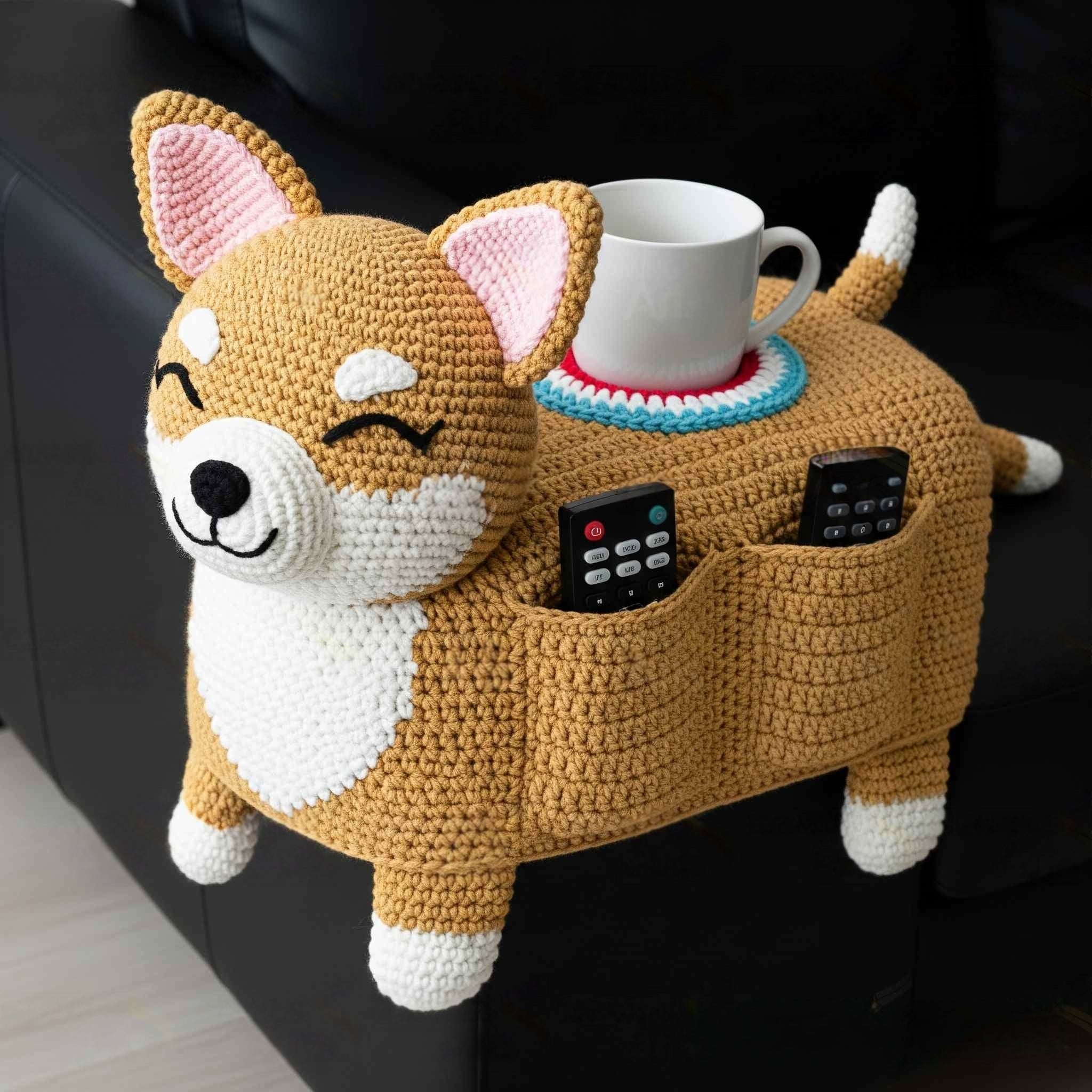 Crochet (Cat Dog Rabbit) Sofa Organizer | Perfect for Holding Remotes & Drinks