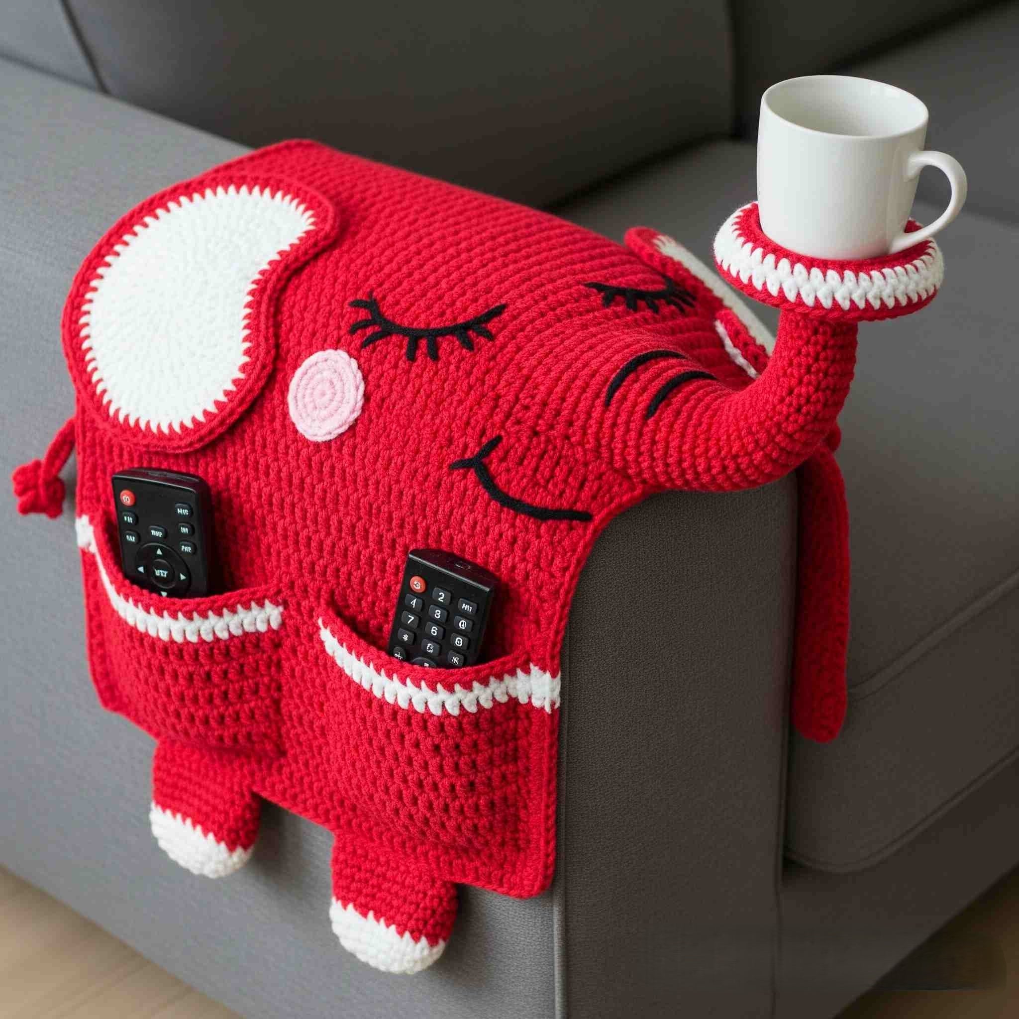 Crochet (Cat Dog Rabbit) Sofa Organizer | Perfect for Holding Remotes & Drinks