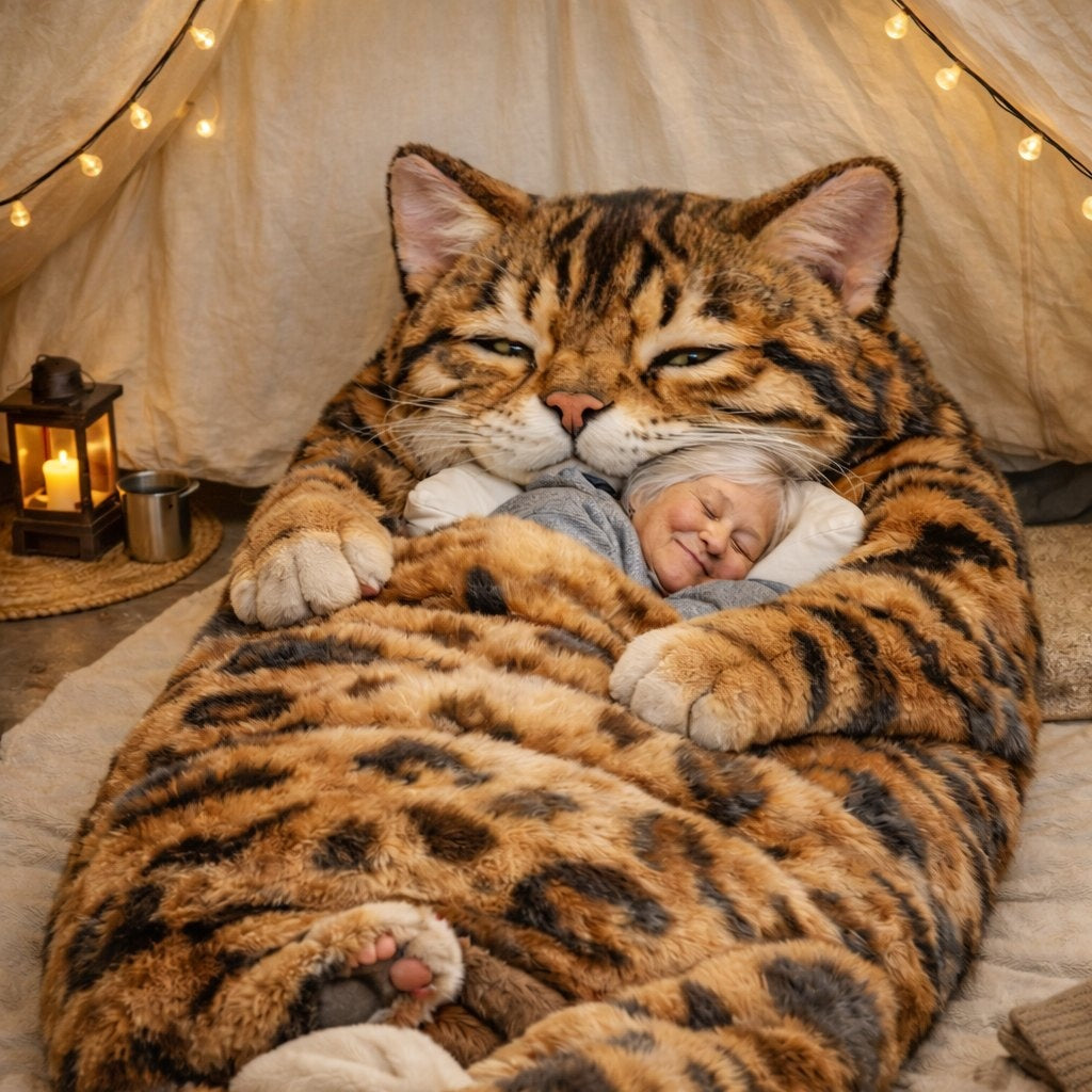 Fluffy Cat Sleeping Bags Perfect for Kids, Adults & Cat Lovers