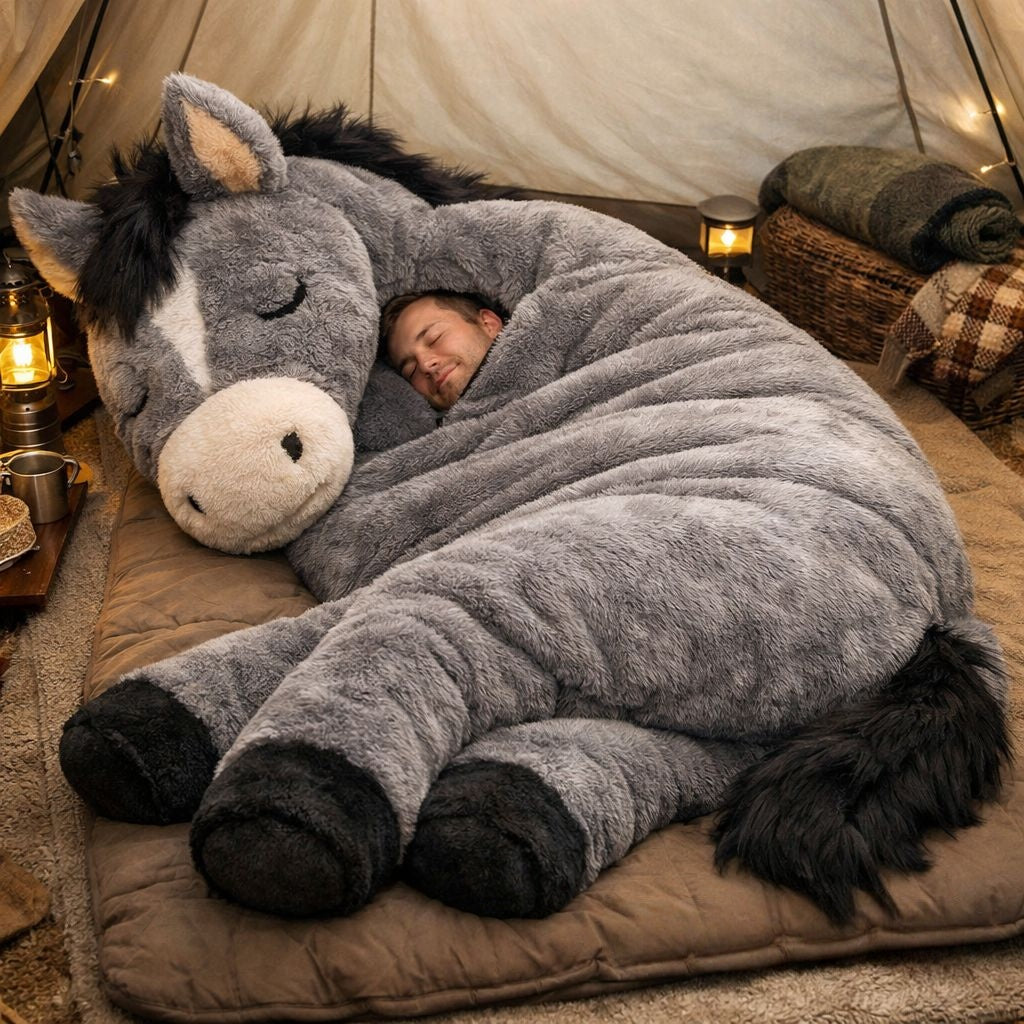 Plush Horse-shaped Sleeping Bag Gift for Animal Lovers Campers