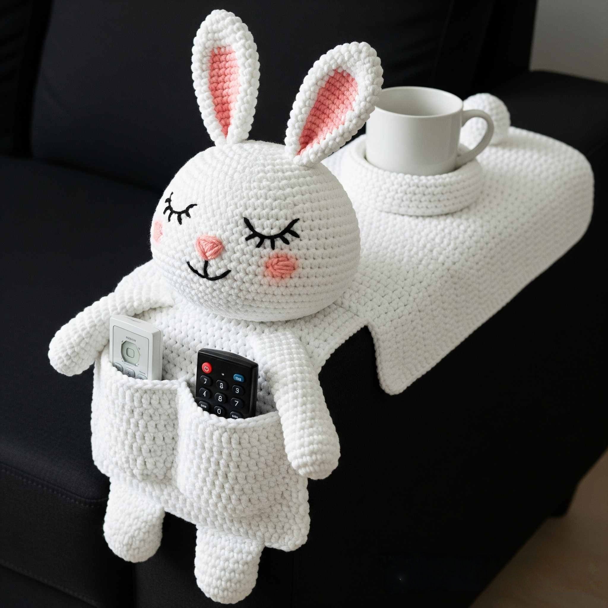Crochet (Cat Dog Rabbit) Sofa Organizer | Perfect for Holding Remotes & Drinks