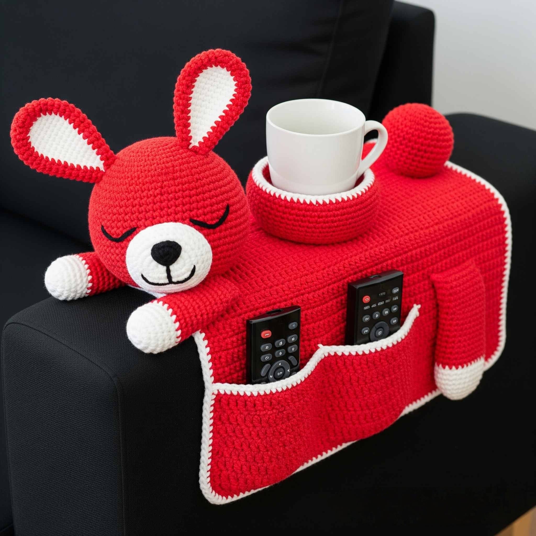 Crochet (Cat Dog Rabbit) Sofa Organizer | Perfect for Holding Remotes & Drinks