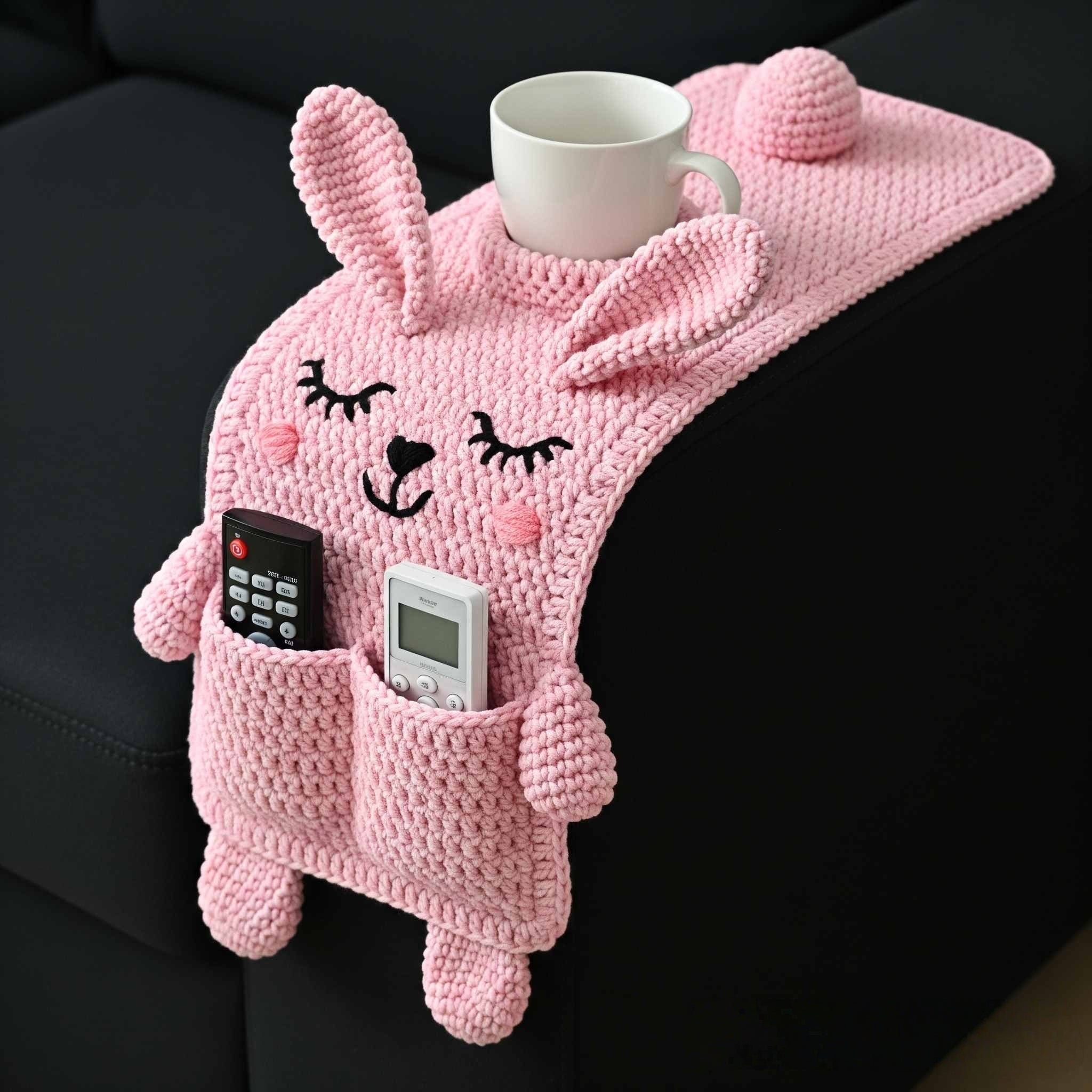 Crochet (Cat Dog Rabbit) Sofa Organizer | Perfect for Holding Remotes & Drinks